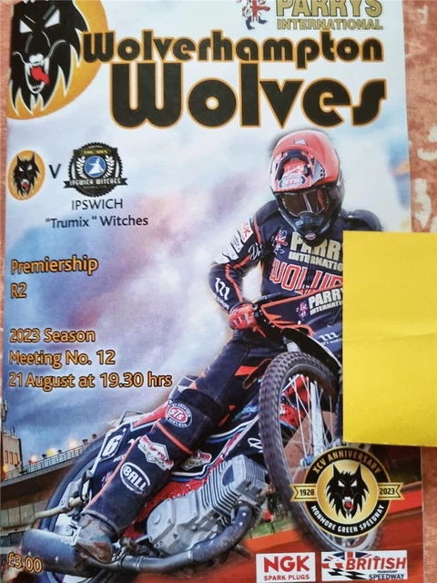 Wolverhampton Wolves v Ipswich Witches Premiership Speedway 21/8/2023