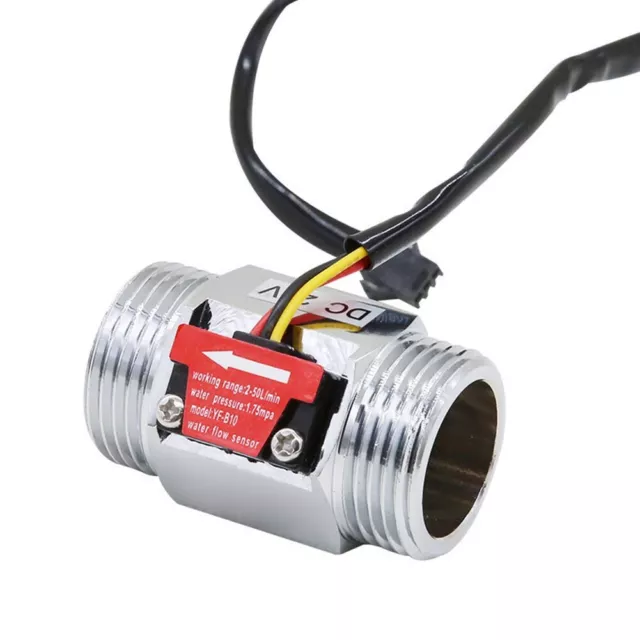 Reliable Water Stream Sensor DN25 with Red Black and Yellow Wire Connection