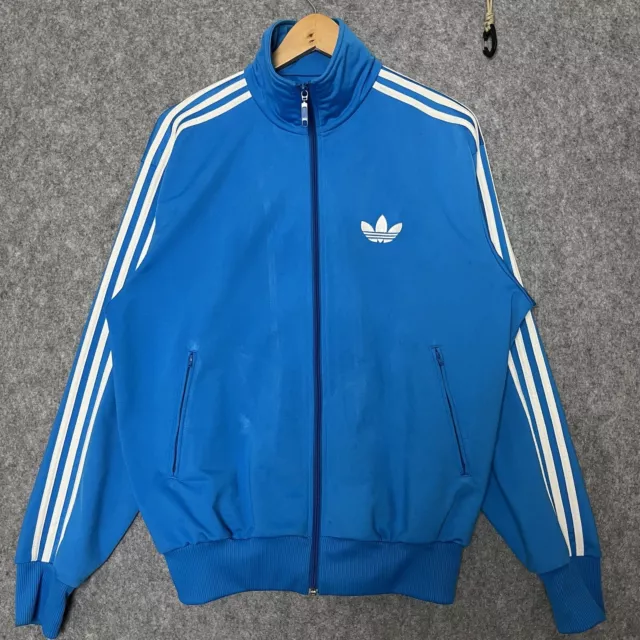 Adidas Vintage Jacket Tracksuit Top Blue Firebird Trefoil Y2K Originals White M