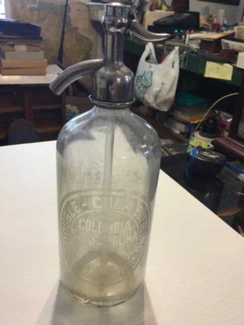Rare 1900’s Double - Cola Bottling Co. Columbia, South Carolina Seltzer Bottle!