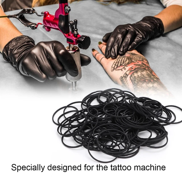 100 PCS Professionnel Anneau De Bandes De Caoutchouc De Tatouage Antichoc