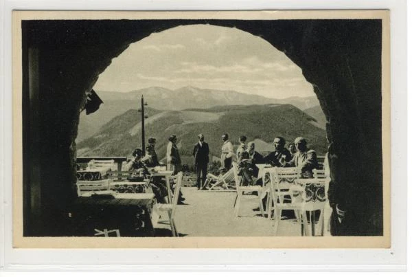 AK Mariazell, Bürgeralpe, Blick v. Bürgerstüberl, 1928