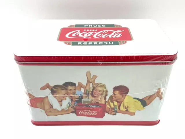 Coca Cola Blechdose Retro Dose rechteckig Vorratsdose 21x13x13cm Neu