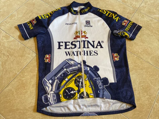 SIBILLE Team Festina Maglia Vintage Ciclismo Sz.XL
