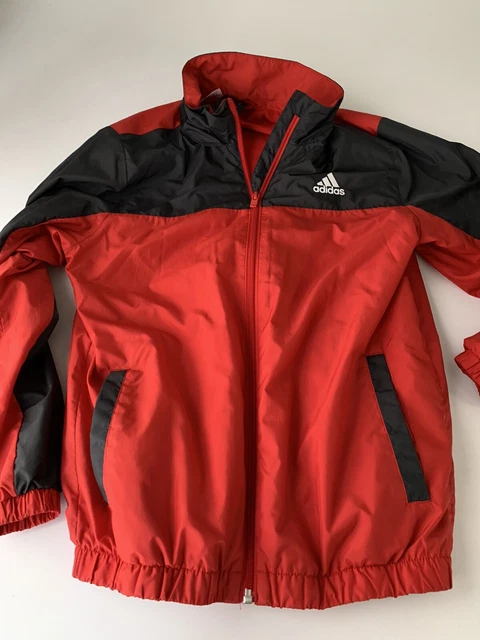 GIACCA ADIDAS ETÀ 11 12 ANNI ROSSA tuta pista cerniera intera felpa con cappuccio ragazzi ragazze