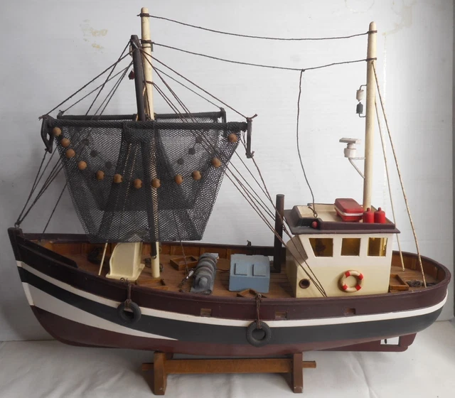 Gulf Shrimp Trawler Louisiana Work Boat Wooden Fishing Model 18" Assembled Model