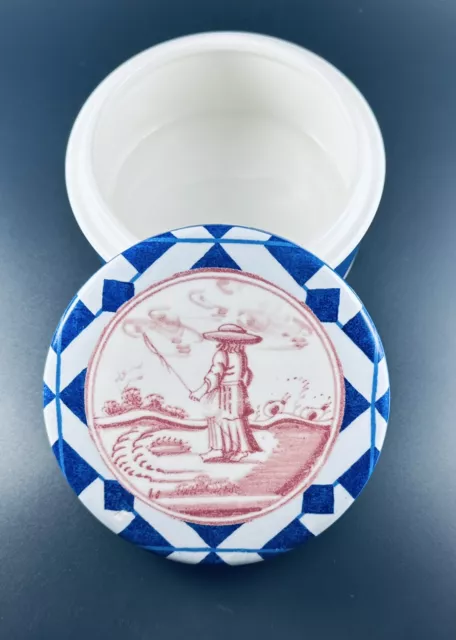 Tiffany & Co Venetian Tiles Pink & Blue Esta Ceramiche Round Box. Italian Made.