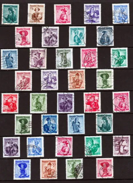 Austria Stamps Provincial Costumes Selection C1948 GCV