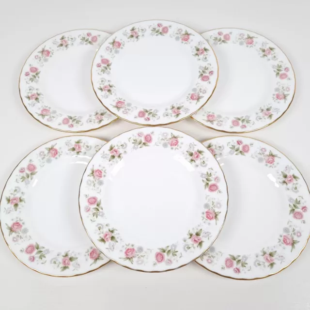 Minton Sping Bouquet Side Plates 16.5cm Floral Bone China Vintage Dinnerware x 6