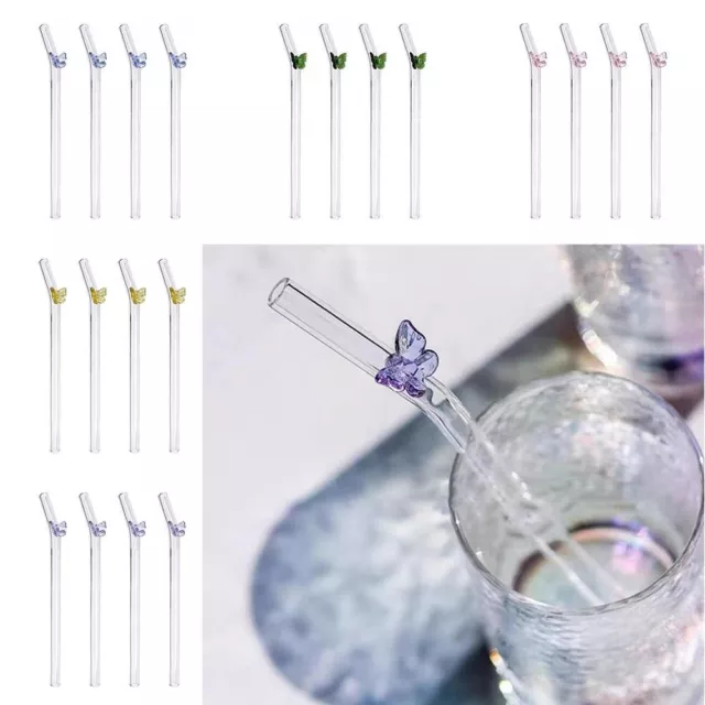 Tool Drinking Straw Clear Straws Butterfly Glass Straws Straight Bend Straws