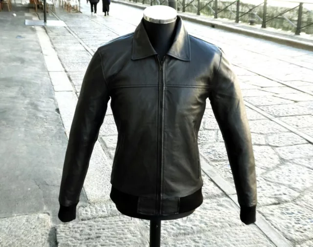 Giubbotto giacca pelle Fonzie originale modello anni 70 80 Guendj milano