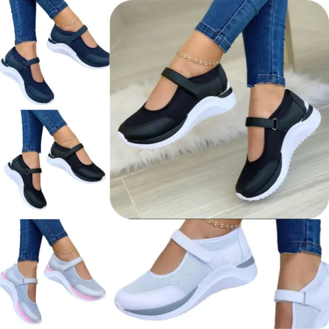 Chic Pu Leather Mesh Women's Shoes With Magic Stickers And Low Heels