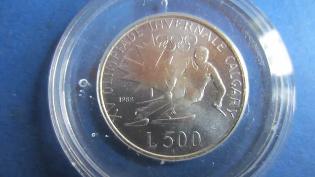 San Marino Silber 500 Lire Olympiade 1988 in st gekapselt