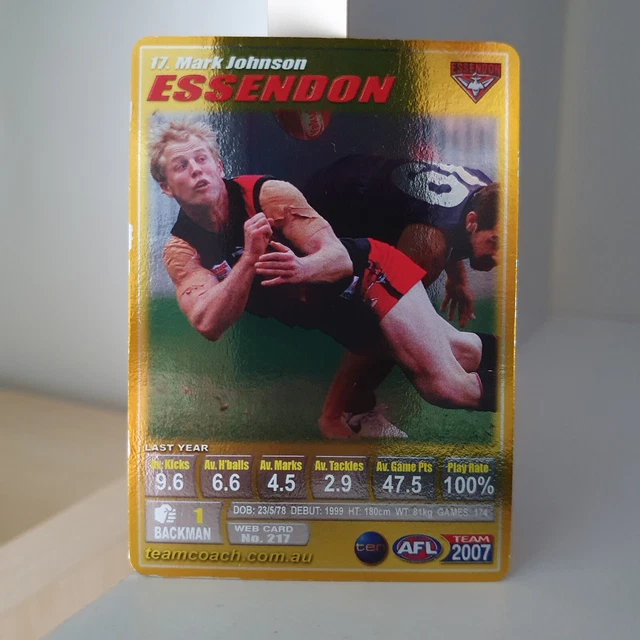 MARK JOHNSON 2007 AFL Team Coach Gold Foil 17 EUR 3,56 PicClick FR