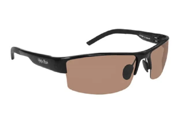 Ugly Fish Polarised Sunglasses PT24285 Shiny Black With Brown Lens