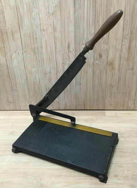 Alter Hebelschneider Papierschneider Cutter Messer Schneidebrett Industrial Cu