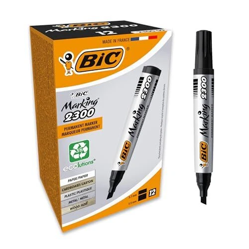 BIC Marking 2300 ECOlutions Marqueurs Permanents à Pointe Moyenne Biseautée P...