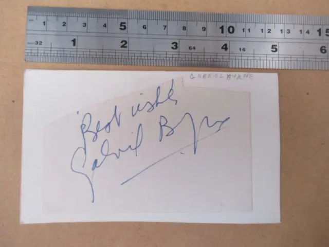 Gabriel Byrne Irish actor (stuck down)  Real  Autograph / Signature