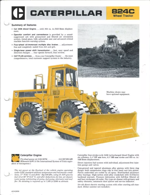 Equipment Brochure - Caterpillar - 824C - Wheel Tractor - c1983 (E3940)