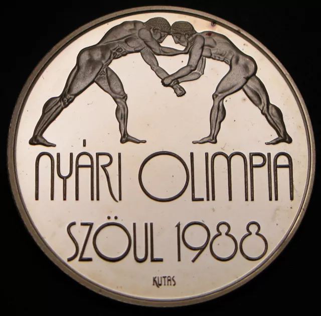 HUNGARY 500 Forint 1987 Proof - Silver 0.9 - Seoul Olympics / Wrestling - 1510*