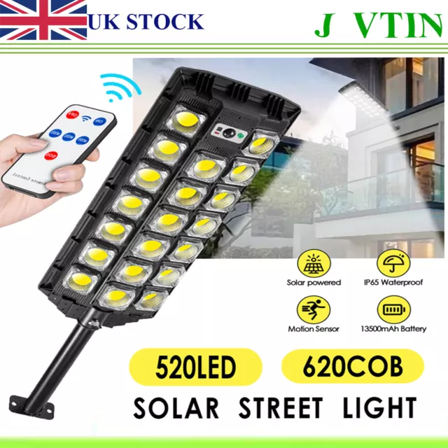 Commercial LED Solar Street Light Motion Sensor Dusk-to-Dawn Road Lamp 9900000LM