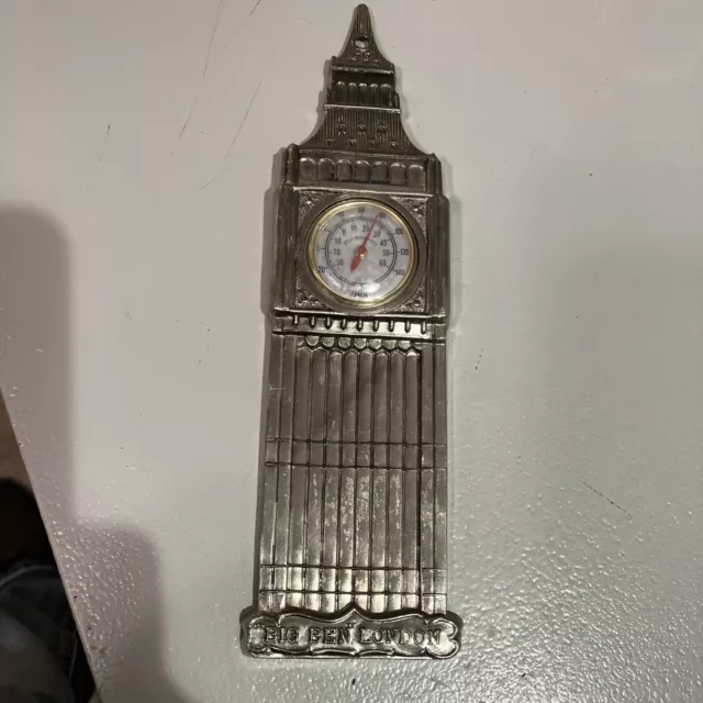 Circa 1900 Cast Aluminum "Big Ben" Hanging Thermometer