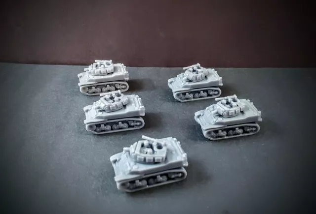 Flames of War U.S. M8 Scott HMC Tank Platoon lot X5 resin 1/100th scale 15mm