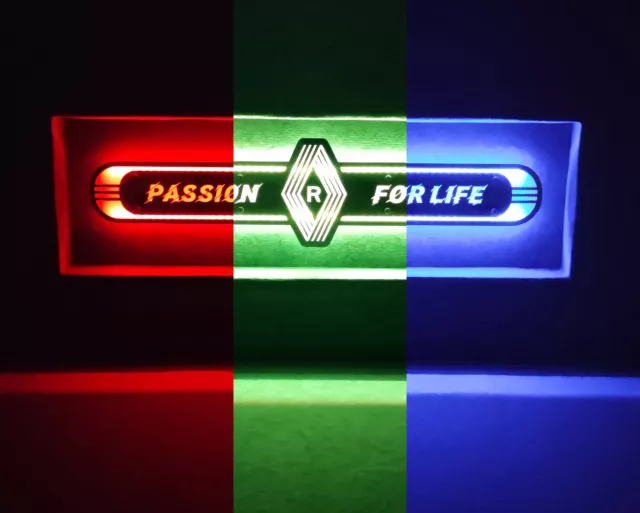 Renault LED Spiegel LKW  Leuchtschilder Rückwandschilder Passion forLife R01-RGB