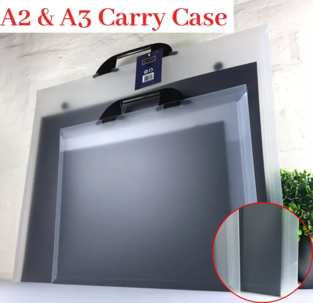 A2 A3 Document Storage Carry Case Holder Artist Drawing Portfolio Artwork Folder