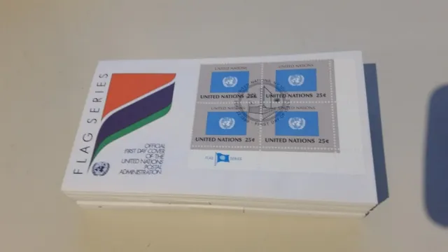 Vereinte Nationen FDC Jahr 1989 48 Stk. 3x Flaggen