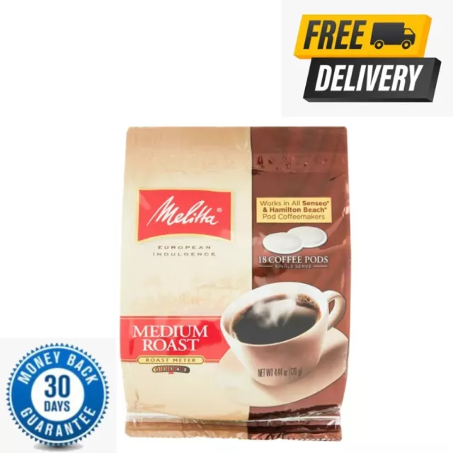 Melitta Medium Roast Coffee Pods for Senseo & Hamilton Beach Pod Brewers 18 ct