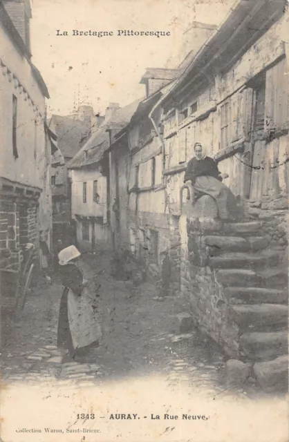 Cpa 56 Auray La Rue New