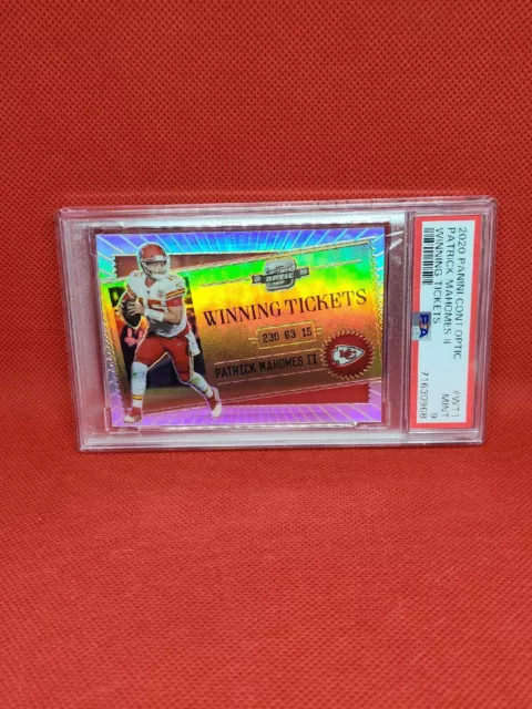 2020 Contenders Optic⚡Patrick Mahomes Winning Tickets⚡️Silver Prizm⚡️WT-1⚡️PSA 9