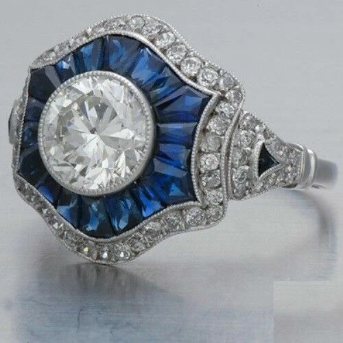 4 Ct Round Cut Lab-Created Diamond Fabulous Old Roman Style Vintage 1920's Rings