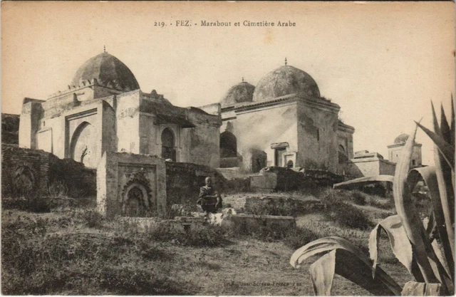 CPA AK FEZ marabout et Cimetiere arabe MAROC (23989)