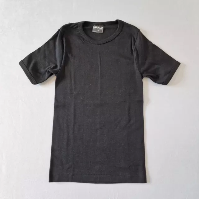 T-shirt skinny vintage anni '70 | 6-7 anni | discoteca cotone elasticizzato nero KA26