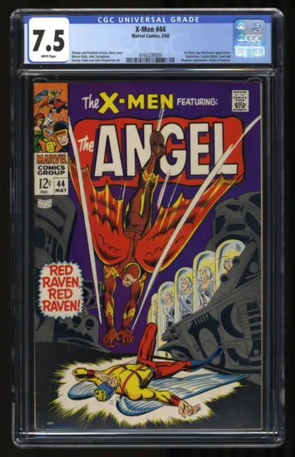 X-Men #44 CGC VF- 7.5 White Pages 1st Appearance Silver Age Red Raven! Angel!