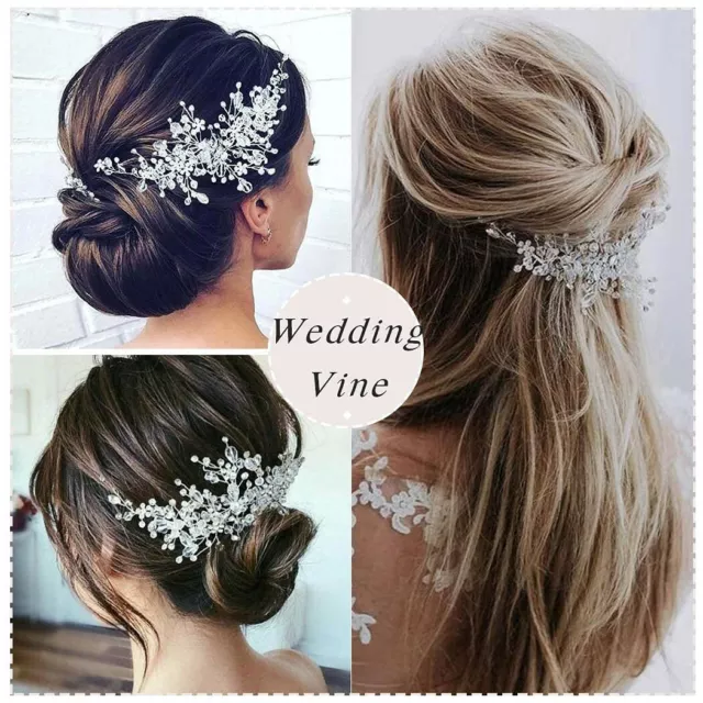 Bride Flower Wedding Party Hair Vine Crystal Bridal Hair Piece Hair Accessories