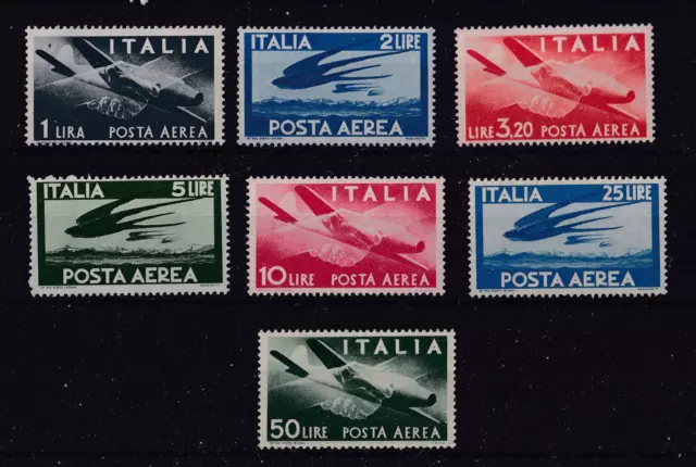 repubblica 1945 democratica posta aerea n. 126/132 MNH** centrati