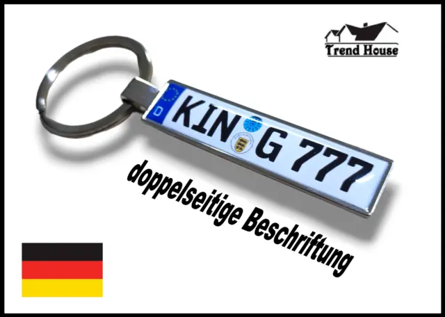 ★ KFZ Kennzeichen Schlüsselanhänger Mini Nummernschild Anhänger Individuell Auto