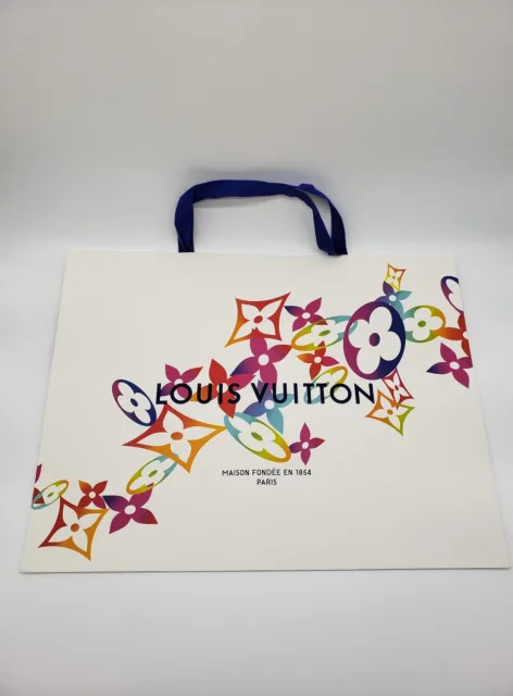 LOUIS VUITTON Holiday 2021 Paper 🎁Tote Shopping Bag 14” 10” 4.25” Gold  Logo