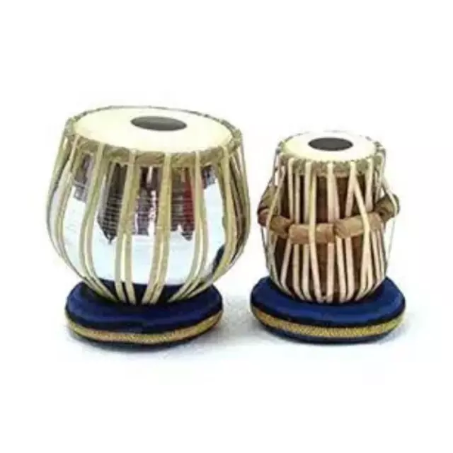 Indian Traditional Iron Tabla Drum Set, Iron Bayan, Sheesham Wood Daya With Free