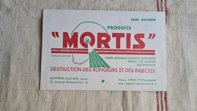 Ancien Buvard Publicitaire Mortis