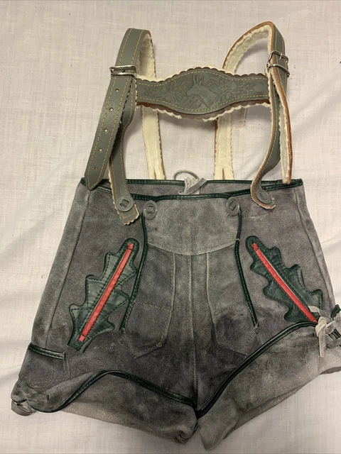 Vintage German Lederhosen Leather Traditional Bavarian Shorts Boys Youth