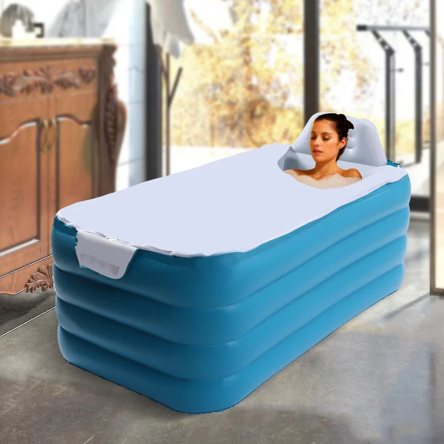 PVC INFLATABLE ADULT Bath Tub Portable Foldable Bathtub Blow Up Travel