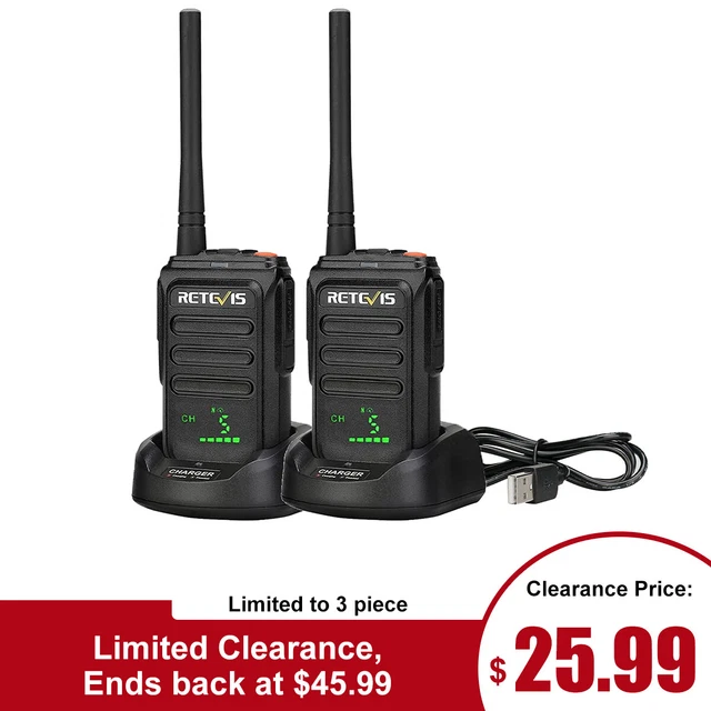 Retevis RB38V MURS VHF Walkie Talkie 5CH 2W 1500mAh NOAA SOS Two Way Radio (2X) Retevis RB38V MURS VHF Walkie Talkie 5CH 2W 1500mAh NOAA SOS Two Way Radio (2X)