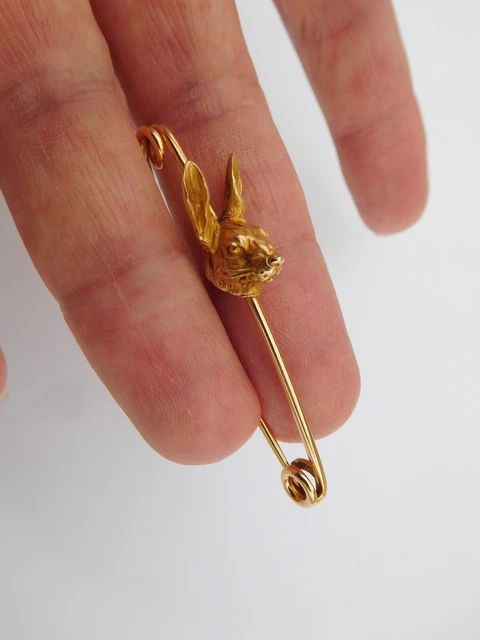 Broche Art Nouveau Française 18K Or Et Diamants - Motif œillet Fleurs, Occasion
