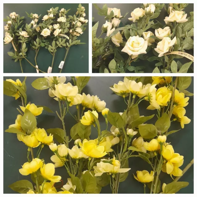 Textile BLUMEN zum Basteln & Dekorieren,Set 9 Zweige,je Ca 70cm Lang