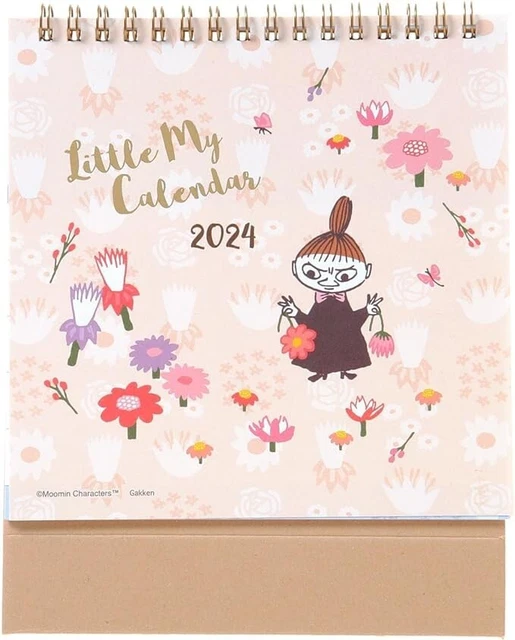 MOOMIN LITTLE Mii Gakken Stable 2024 Calendar Desktop Pink EM10002 F/S