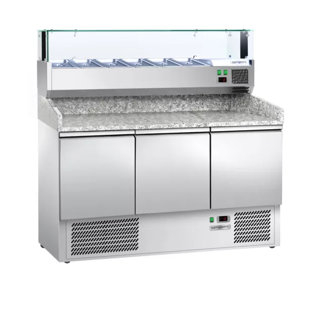 Pizzakühltisch ECO - 1400x700mm - mit 3 Türen - inkl. | GGM Gastro